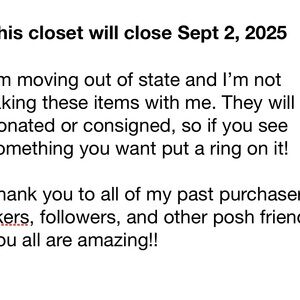 Closet Closing Notice!